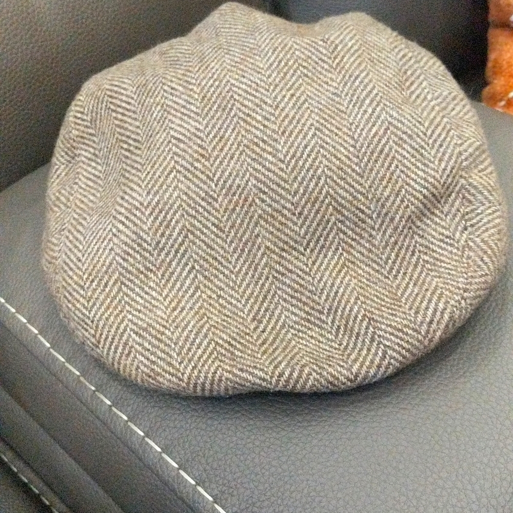 Dobbs Fifth Avenue Vintag Brown Striped Cabbie Newsboy Wool Blend Hat